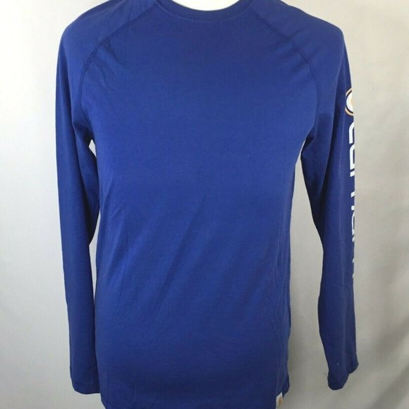Carhartt Force~Delmont~Spellout~Long Sleeve~Royal~ - Picture 2 of 8